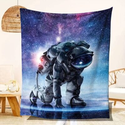 Space Man Flannel Blanket