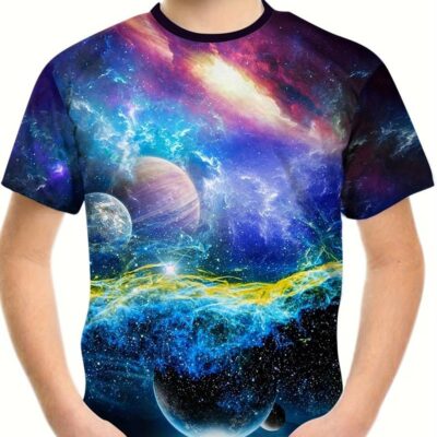 Space Theme Kids T-Shirt
