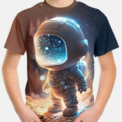Cute Astronaut Tee Tops Kids T-Shirt