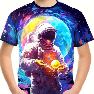 Colorful Space Astronaut Kids T-Shirt