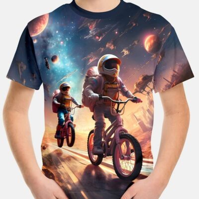 Astronaut Riding Bicycle T-Shirt