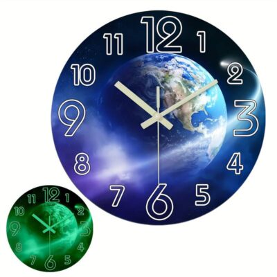 Earth Night-light Wall Clock