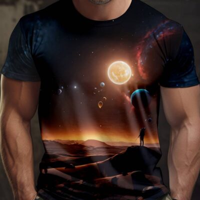 Planet Print 3D T-Shirt