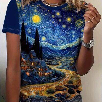 Starry Sky Crew Neck T-Shirt