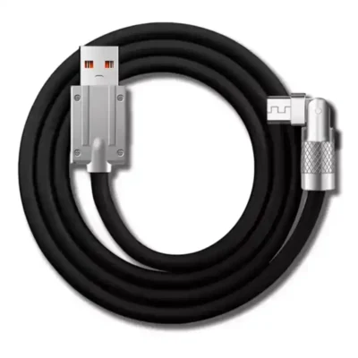 PEGASUS ASTRO 120W 6A Zinc Alloy 180 Degree Rotatable Usb A to Type-C Data Cable (Black) - TELESCOPIUM.GR